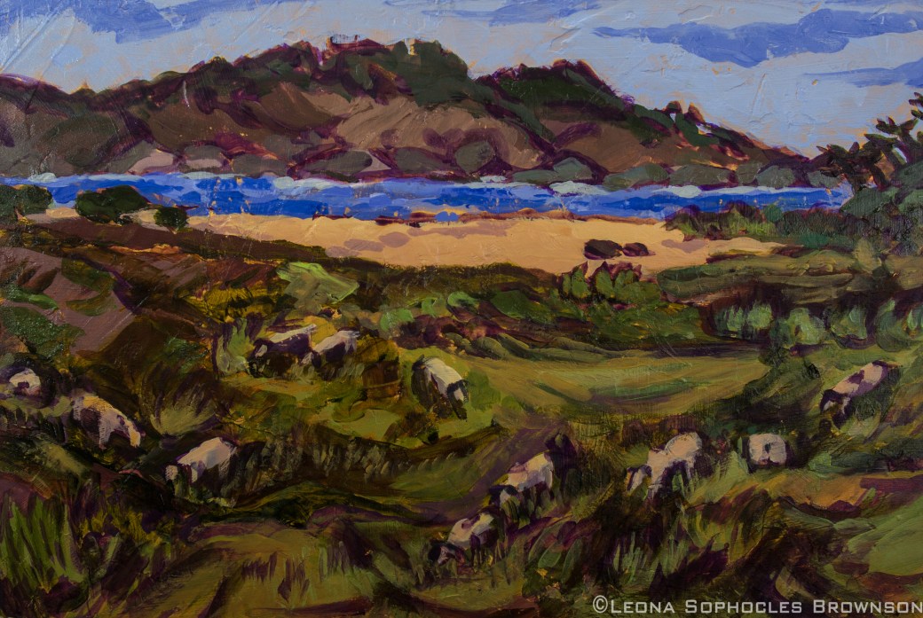 Sheep at Mission Ranch | Acrylic on board | 12"x18" unframed