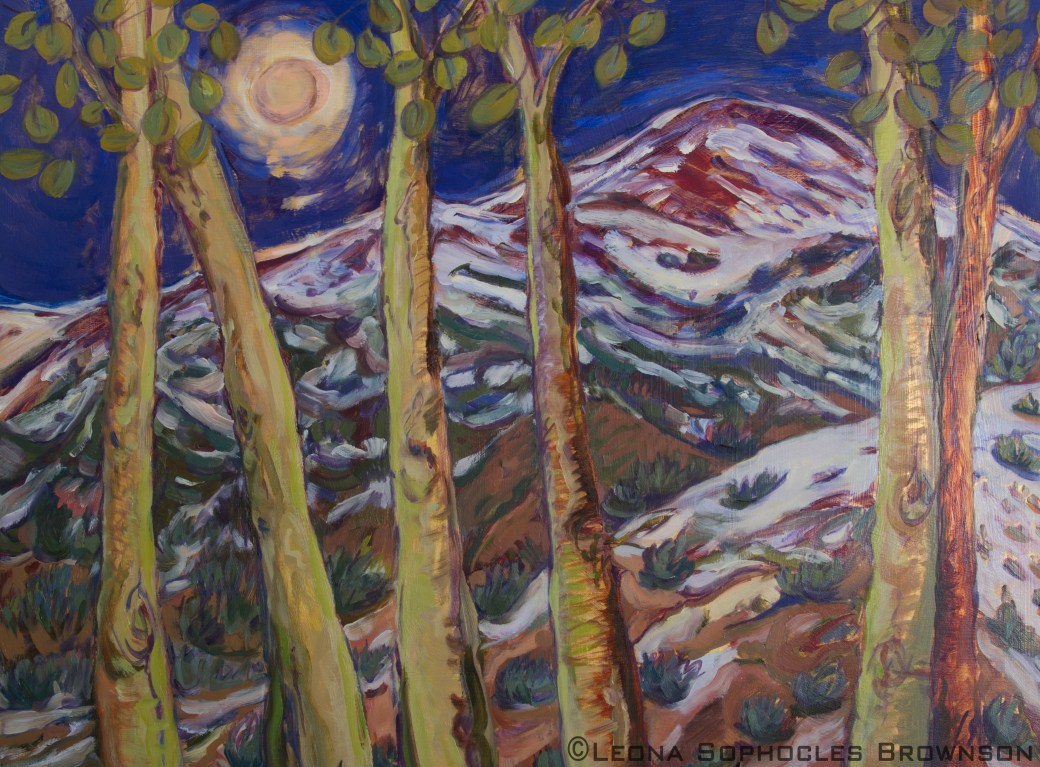 Baldy by Full Moon | Oil on Board | 18"x24" unframed