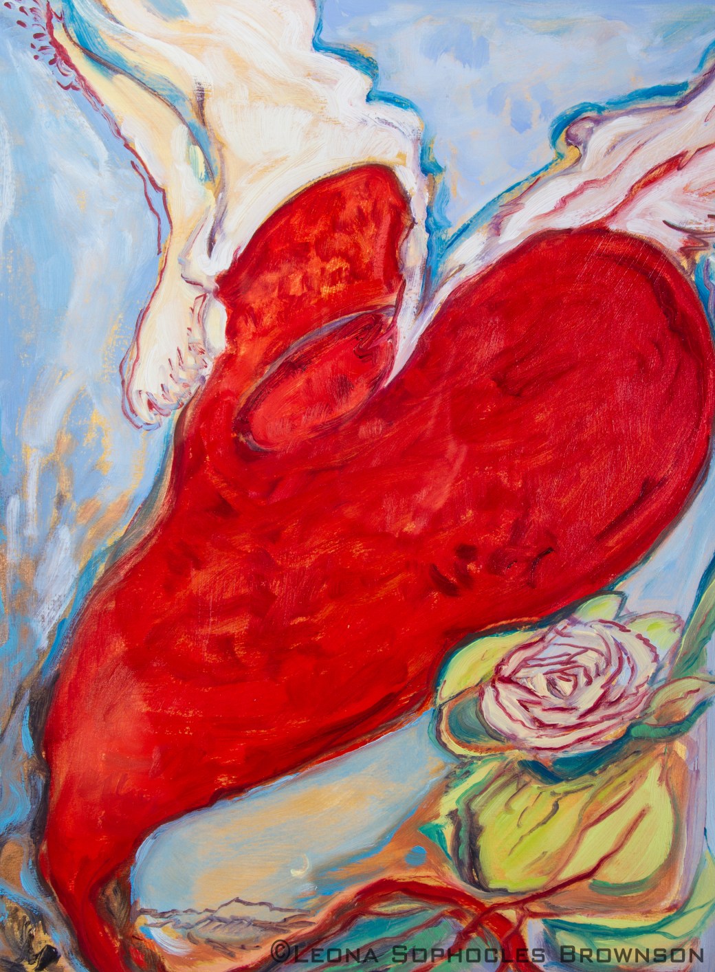 My Fear and Loathing Heart (Tribute to Hunter S) | Oil on primed, archival paper | 17"x21" framed