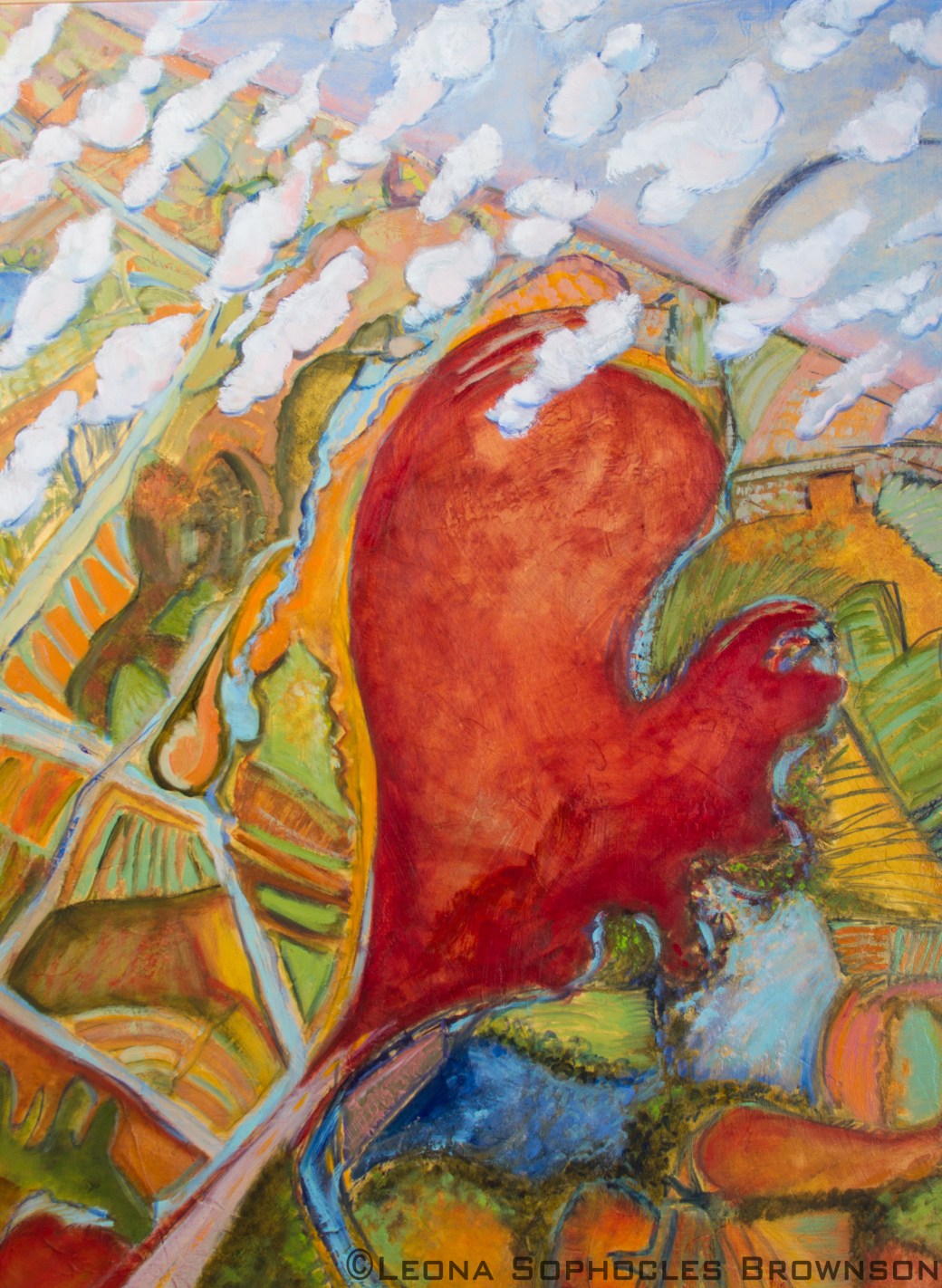 Geographic Heart | Oil on Board |19"x25" framed