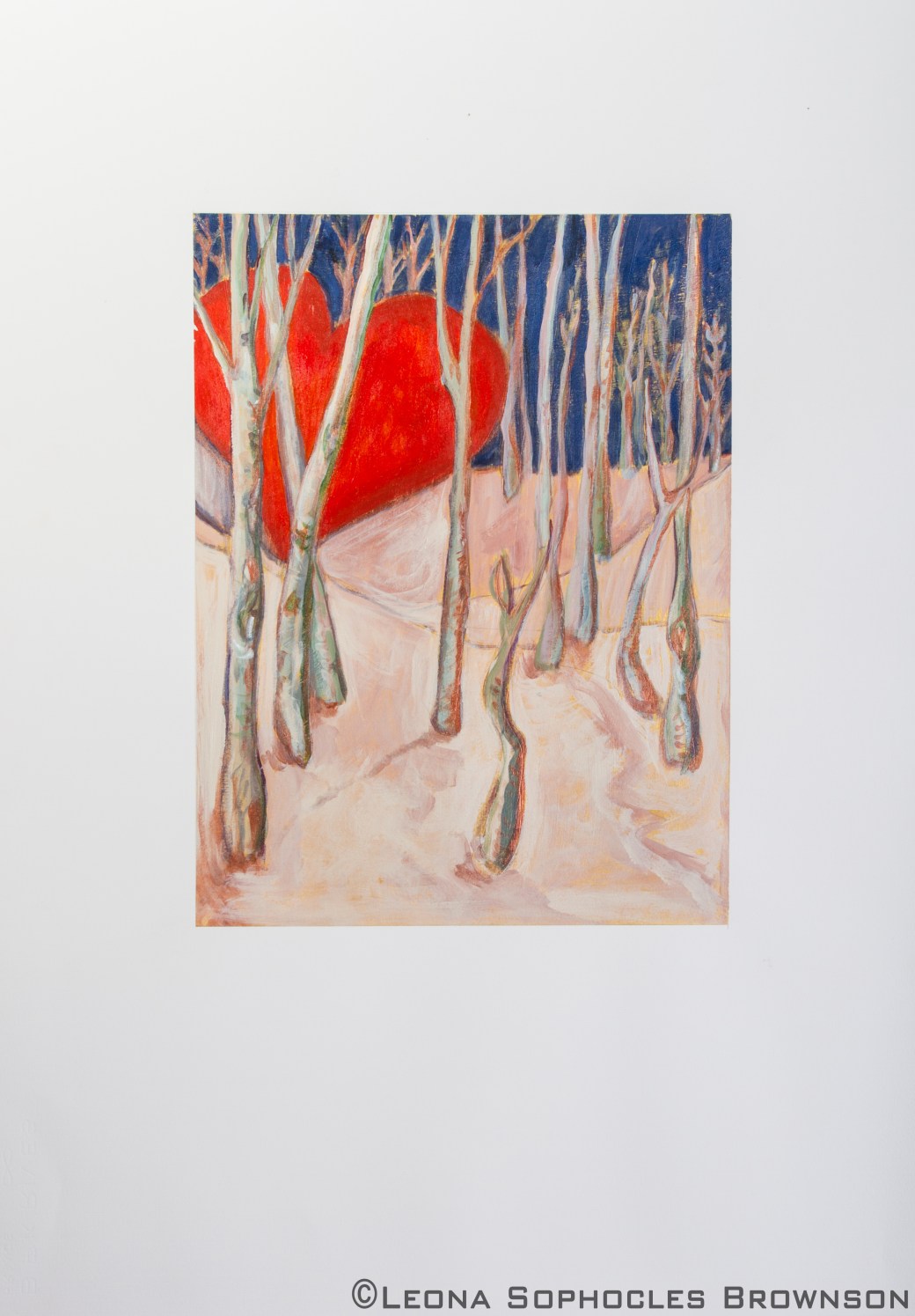 Full Moon Heart | Oil on primed, archival paper